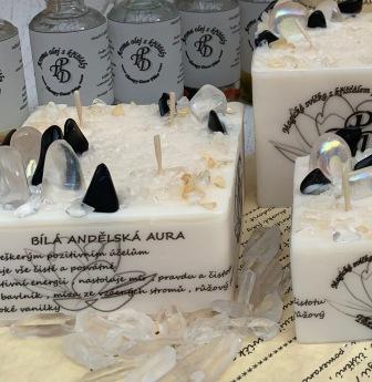 Magická svíčka BÍLÁ ANDĚLSKÁ AURA 315g