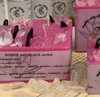 Magická svíčka BORDÓ ANDĚLSKÁ AURA 315g