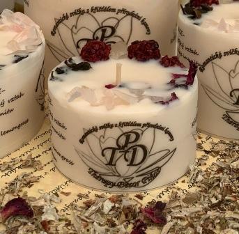 Ovocná svíčka s křišťály OSTRUŽINOVÁ ROMANCE 130g