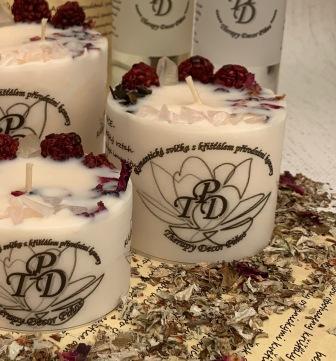Ovocná svíčka s křišťály OSTRUŽINOVÁ ROMANCE 200g