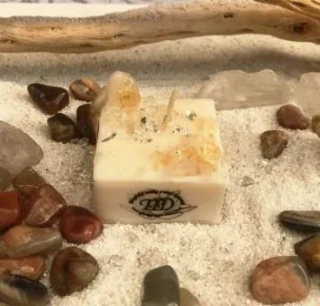 Magická svíčka s mocí kamenů S CITRÍNEM 50g