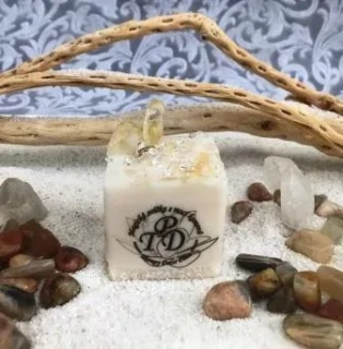 Magická svíčka s mocí kamenů S CITRÍNEM 140g