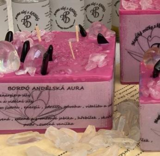 Magická svíčka BORDÓ ANDĚLSKÁ AURA 315g