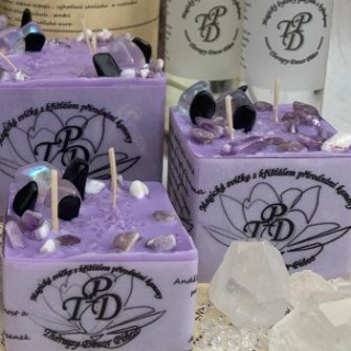 Magická svíčka FIALOVÁ ANDĚLSKÁ AURA 200g