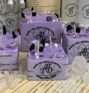 Magická svíčka FIALOVÁ ANDĚLSKÁ AURA 490g