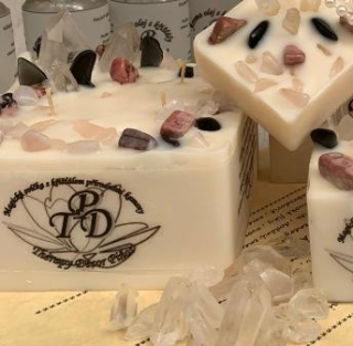 Křišťálová magická svíčka RŮŽOVÝ KŘIŠŤÁL 315g