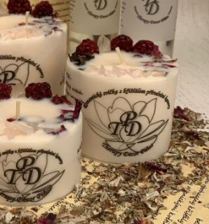 Ovocná svíčka s křišťály OSTRUŽINOVÁ ROMANCE  200g
